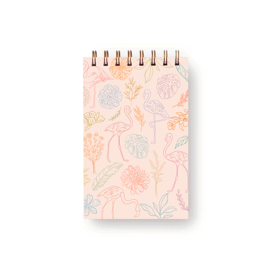Flamboyance mini notebook with vivid flamingo illustrated cover — The Art Carte Kenya
