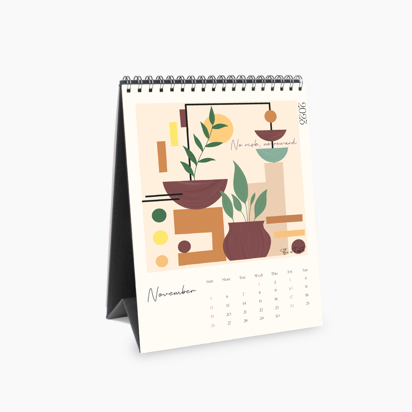 Calendrier de bureau d'art botanique