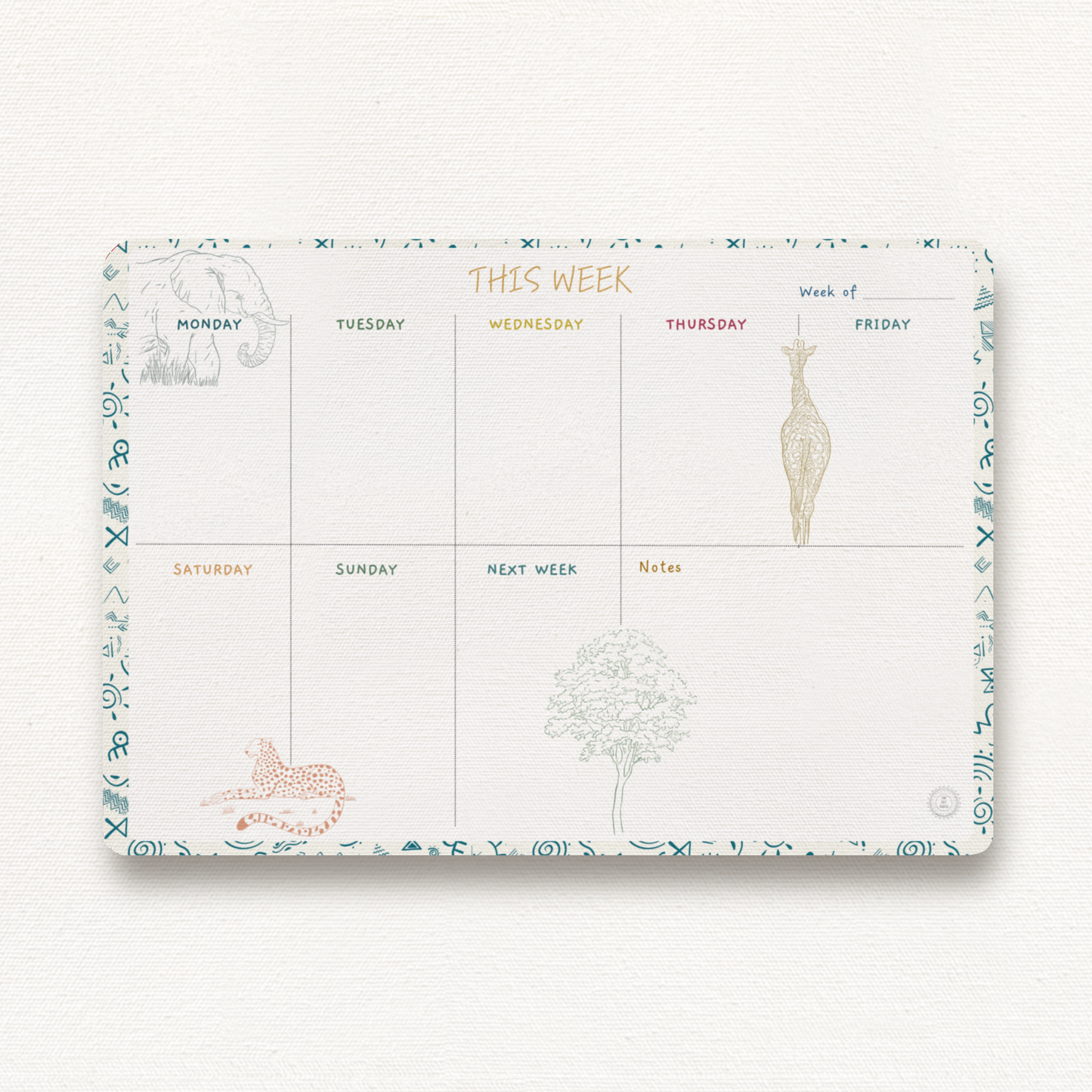 Agenda hebdomadaire Noir