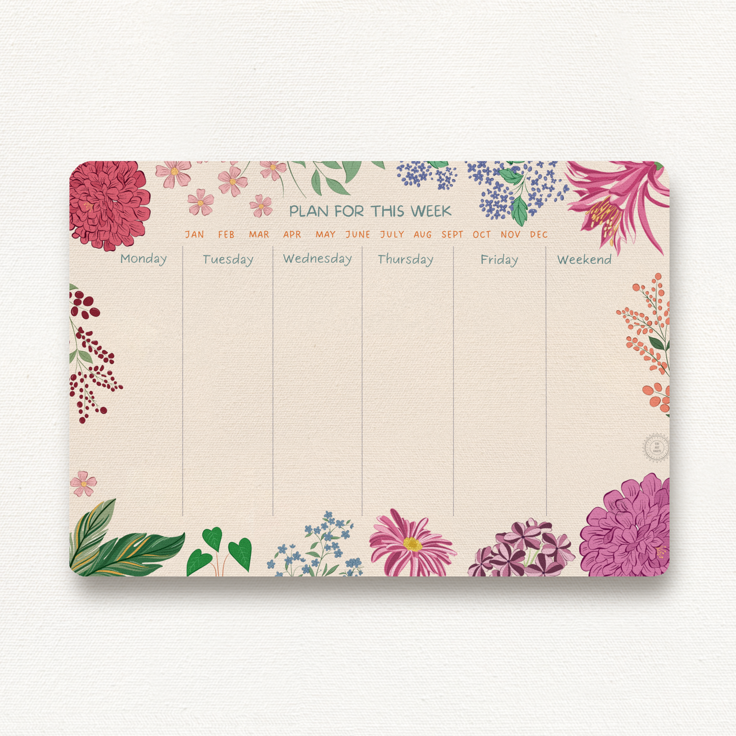 Zahara Weekly Planner