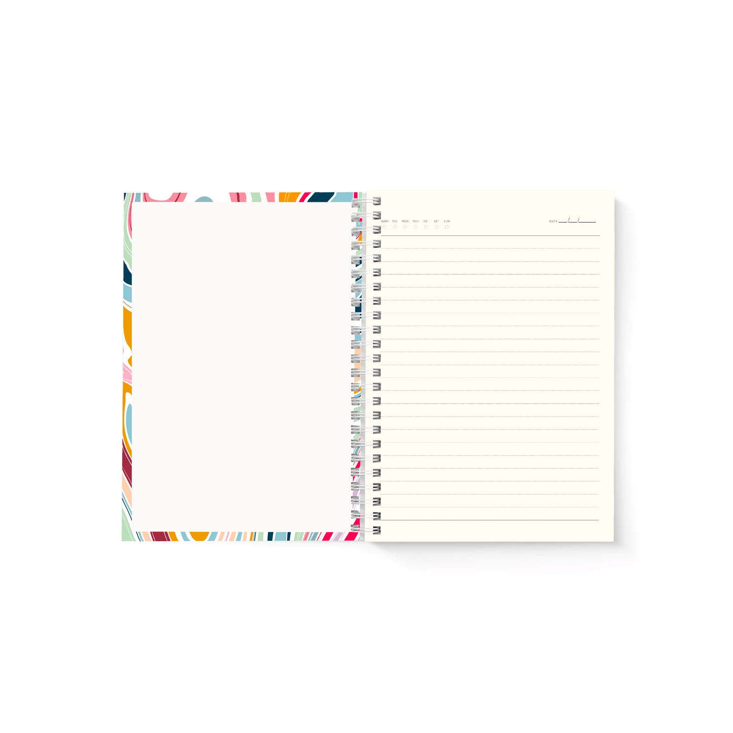 Rainbow Marble Lined Journal
