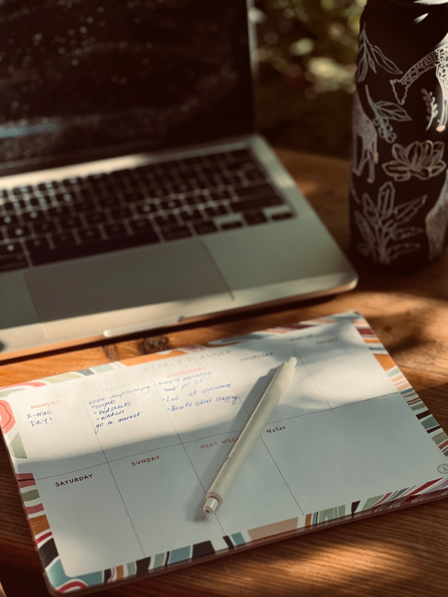 Agenda hebdomadaire Noir