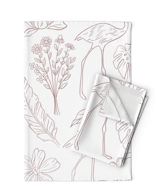 Flamboyance flamingo illustrated tea towel — The Art Carte Kenya