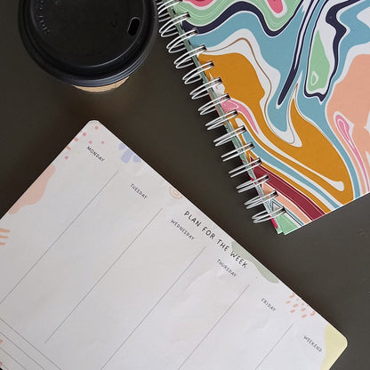 Rainbow Marble Dot Grid Journal