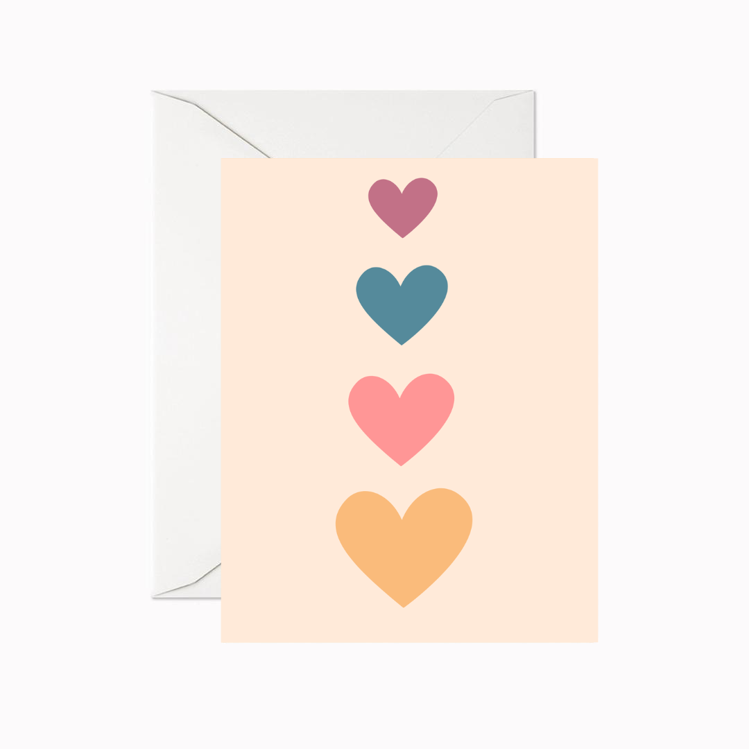 Pastel Hearts Greeting Card