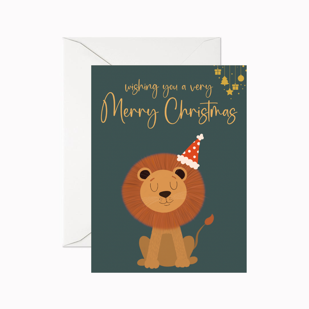 Christmas Lion Greeting Card