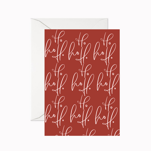 Hohoho Greeting Card - Cherry Red