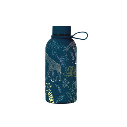 Twiga insulated mini bottle side view showing full giraffe illustration — The Art Carte
