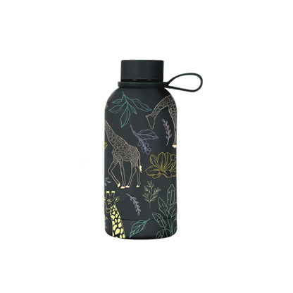 Twiga insulated mini bottle with giraffe illustration front view — The Art Carte