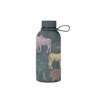 Milia insulated mini bottle with zebra illustration front view — The Art Carte