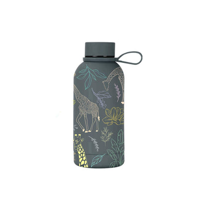 Twiga insulated mini bottle lifestyle shot showing giraffe illustration — The Art Carte
