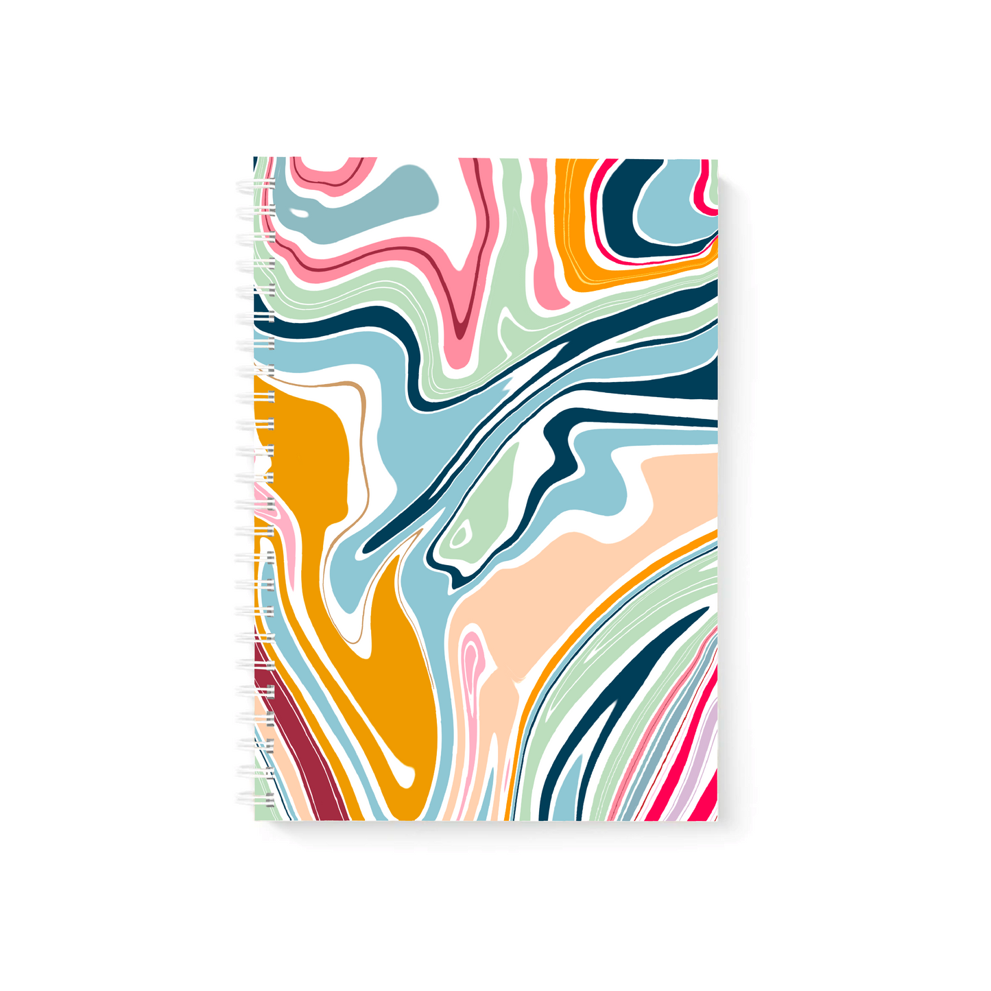 Rainbow Marble Lined Journal