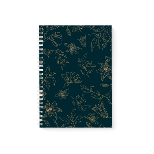 Blossom Dot Grid Journal - Navy