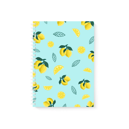 Lemon dot grid journal with fresh botanical illustrated cover — The Art Carte Kenya