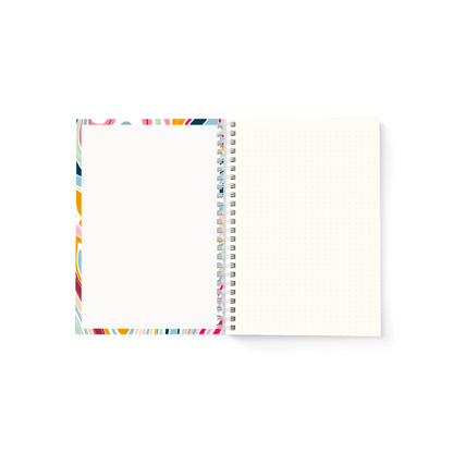 Rainbow Marble dot grid journal open showing dot-grid interior pages — The Art Carte Kenya
