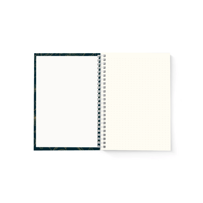 Blossom dot grid journal navy open showing dot-grid interior pages — The Art Carte Kenya