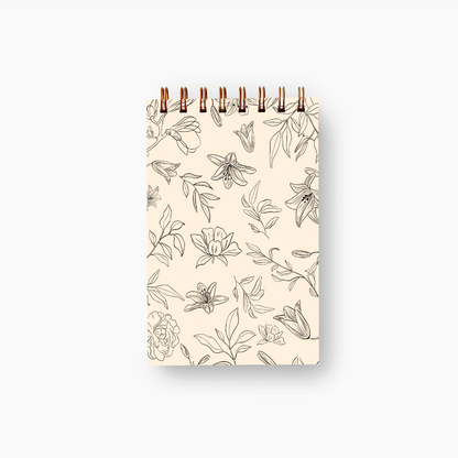 Blossom mini notebook in cream with delicate floral illustrated cover — The Art Carte Kenya