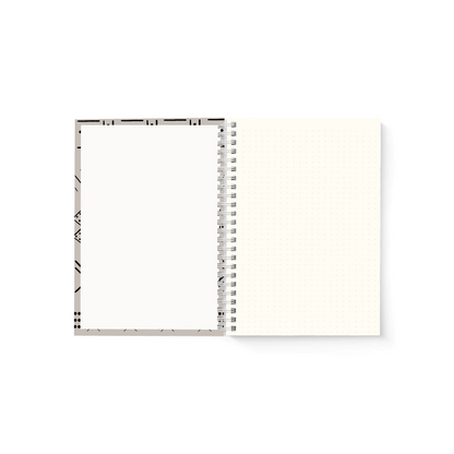 Safari Gray dot grid journal open showing dot-grid interior pages — The Art Carte Kenya