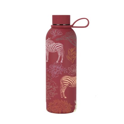 Milia insulated bottle lifestyle shot showing zebra illustration detail — The Art Carte Kenya