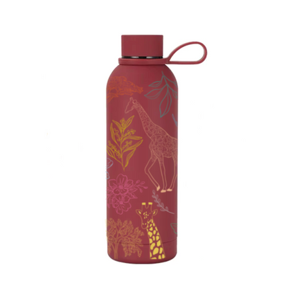 Twiga insulated bottle flat lay with giraffe illustration — The Art Carte Kenya