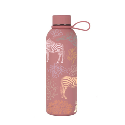 Milia insulated bottle side view showing zebra stripe pattern — The Art Carte Kenya