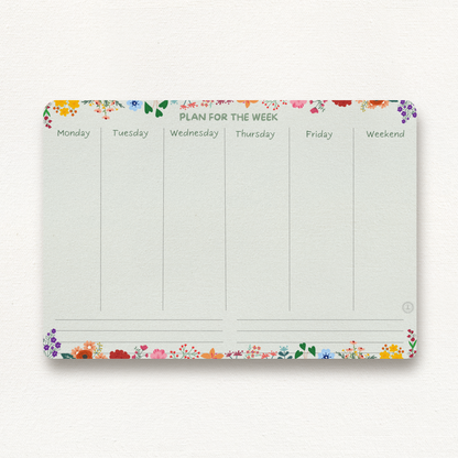 Flora weekly planner botanical illustrated cover closed view — The Art Carte