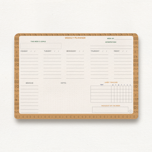 Agenda hebdomadaire Noir