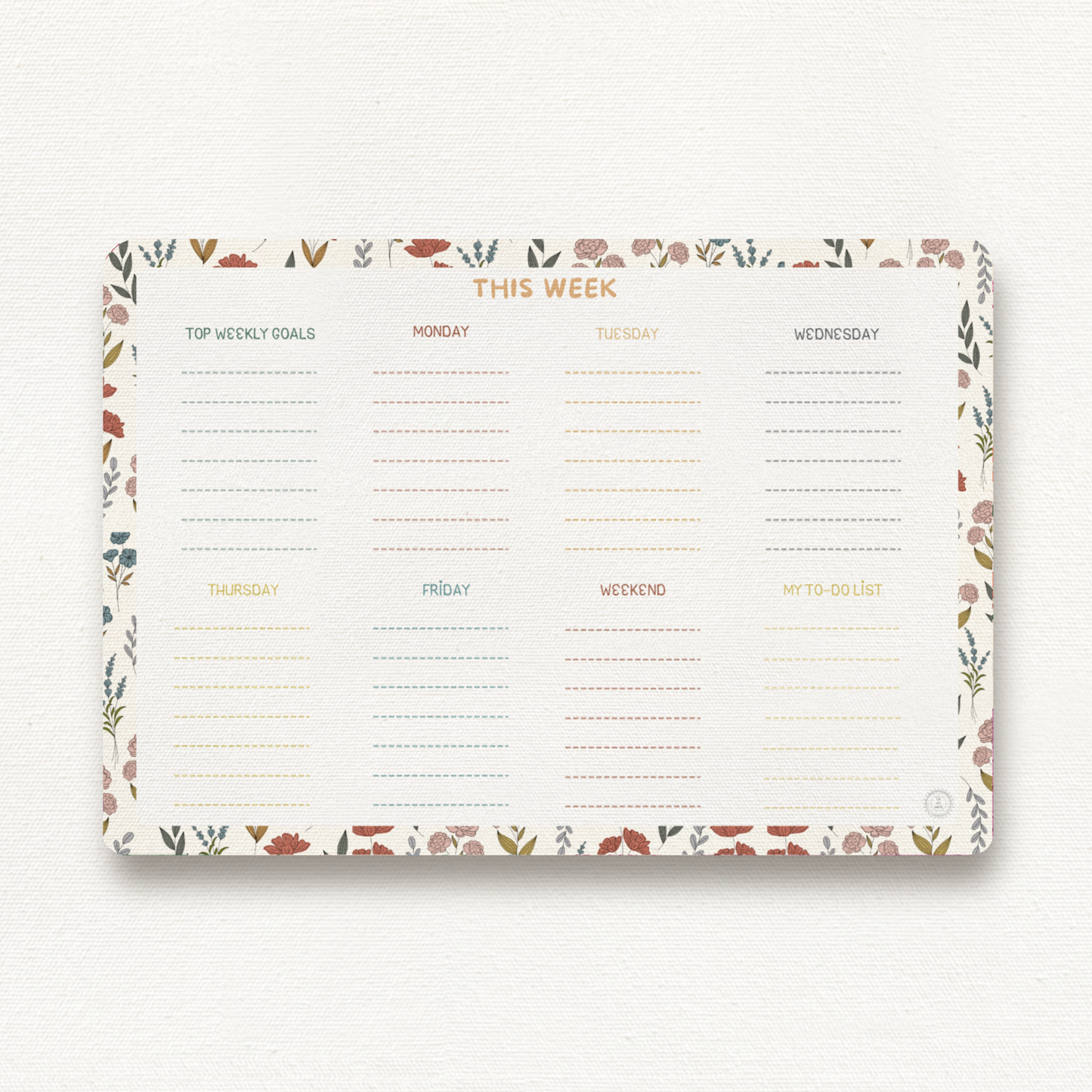 Agenda hebdomadaire Noir
