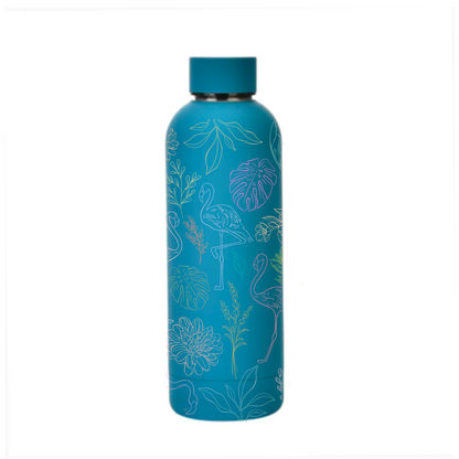 Flamboyance insulated bottle angled view showing lid and body — The Art Carte