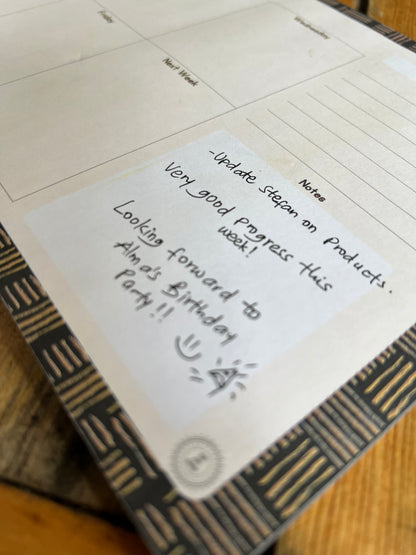 Msanzi weekly planner detail showing interior pages — The Art Carte
