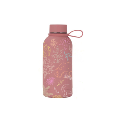 Kifaru insulated mini bottle lifestyle shot showing rhino illustration — The Art Carte