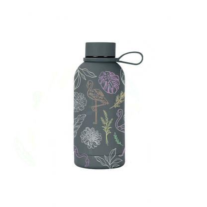 Flamboyance insulated mini bottle angled view showing lid and body — The Art Carte