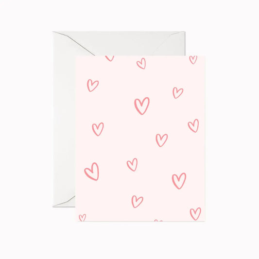 Pink Hearts Greeting Card