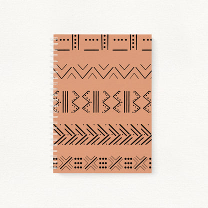 Safari lined journal in Caramel with wildlife illustrated cover closed view — The Art Carte