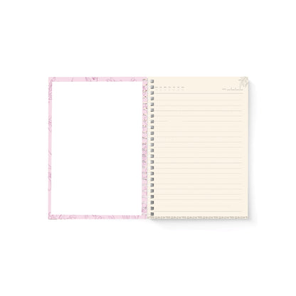 Waridi lined journal in Lilac open showing lined pages — The Art Carte