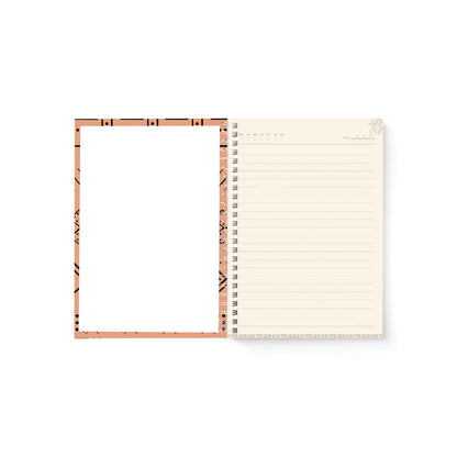 Safari lined journal in Caramel open showing lined pages — The Art Carte