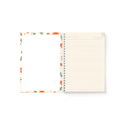 Marigold lined journal open showing lined pages — The Art Carte